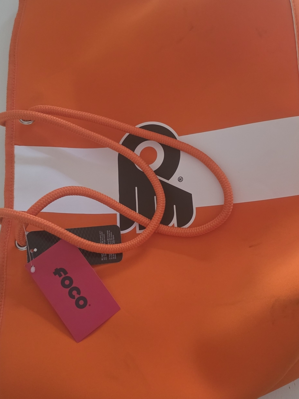 FOCO Orange Tote Bag with Rope Handles